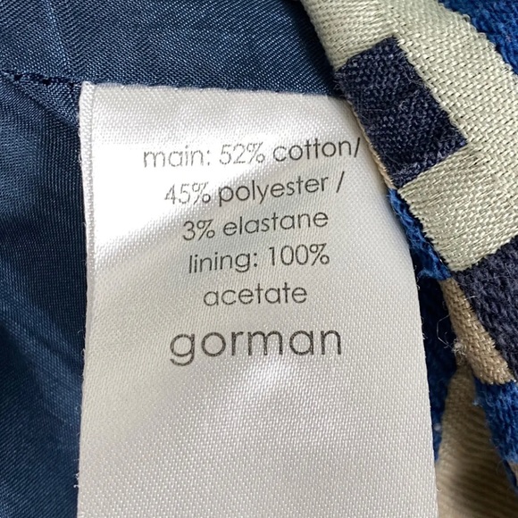 Gorman Women’s Shift Dress Blue Green Beige Aztec Short Puff Sleeve Size S 8 - Picture 10 of 12
